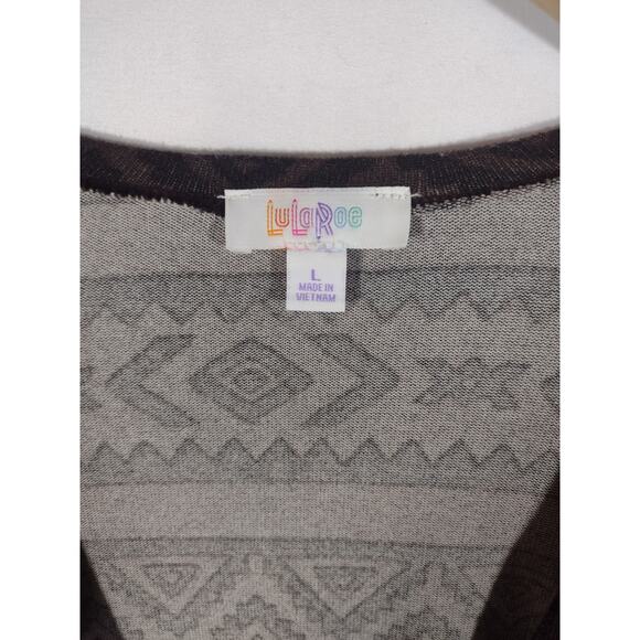 LuLaRoe Brown‎ Black Southwestern Style Long Cardigan Pockets Size L - Picture 4 of 7